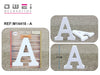 LETRRA DE MADERA BLANCO 11CM12u/c