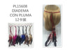 DIADEMA DE PLUMAS PARA FIESTA12u/c